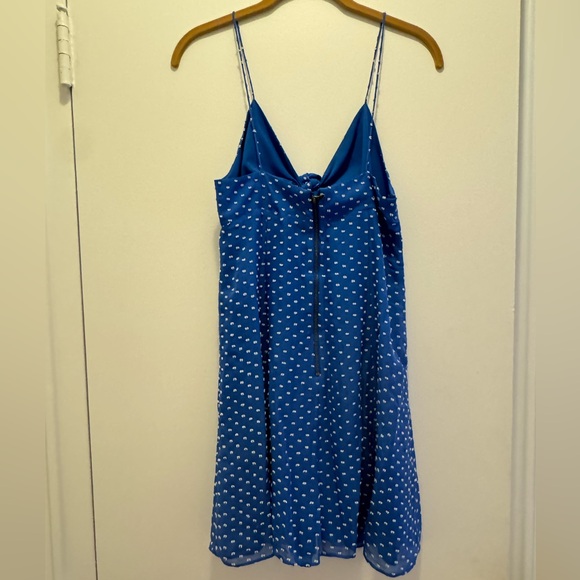 Alice & Olivia Roe Tie-Front Blue Mini Dress - Picture 2 of 3